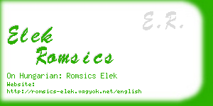 elek romsics business card